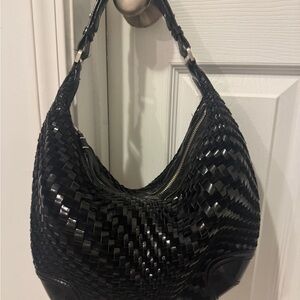 Cole Haan Black Woven Women's Leather Bag